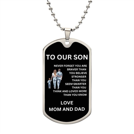 To Our Son Dog Tag