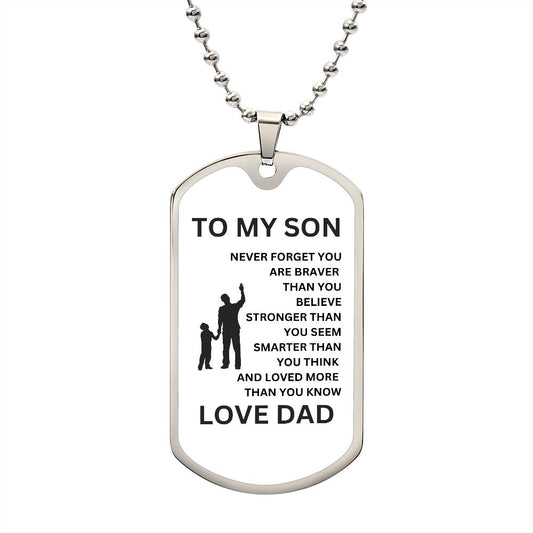 To My Son Dog Tag